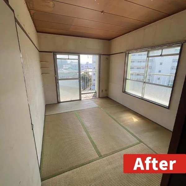 佐賀のゴミ屋敷片付け・汚部屋丸ごと清掃なら九州片付け隊|最短即日・立ち会い不要・見積無料 | 九州片付け隊 佐賀市のアパート汚部屋|片付け後の清潔な室内